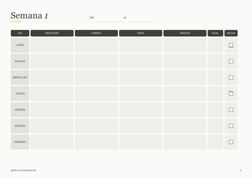 Planificador semanal