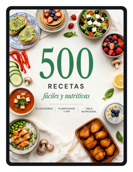 500 Recetas Fáciles y Nutritivas | BONUS + App de regalo 🎁